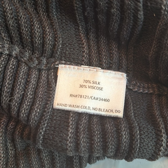 Eileen Fisher Drapey Pullover Short Sleeve Black Cotton Oversized Sweater Medium - Picture 2 of 4